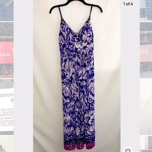 American Living long Maxi dress BOHO with beaded strap.  V neck.  Size 4